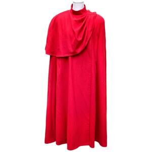 Vintage Merino Wool Cape W/ Adjustable We…